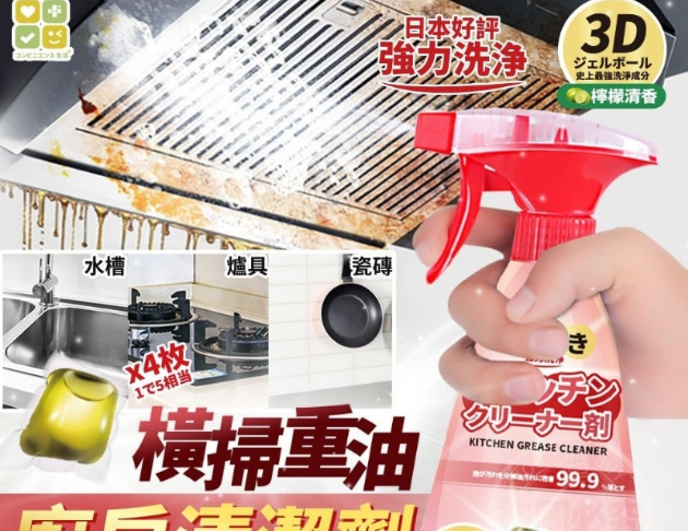 日本CLH橫掃重油汙廚房清潔劑